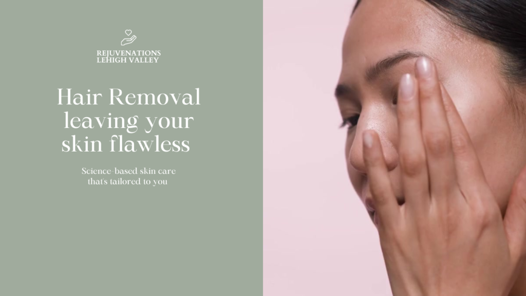 Flawless skin after hair removal treatment.